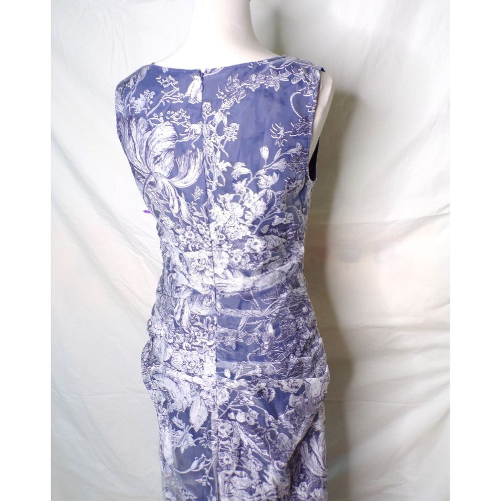 JS COLLECTIONS Maddison Column Shirred Gown Dress Blue 6 NEW - Picture 12 of 16